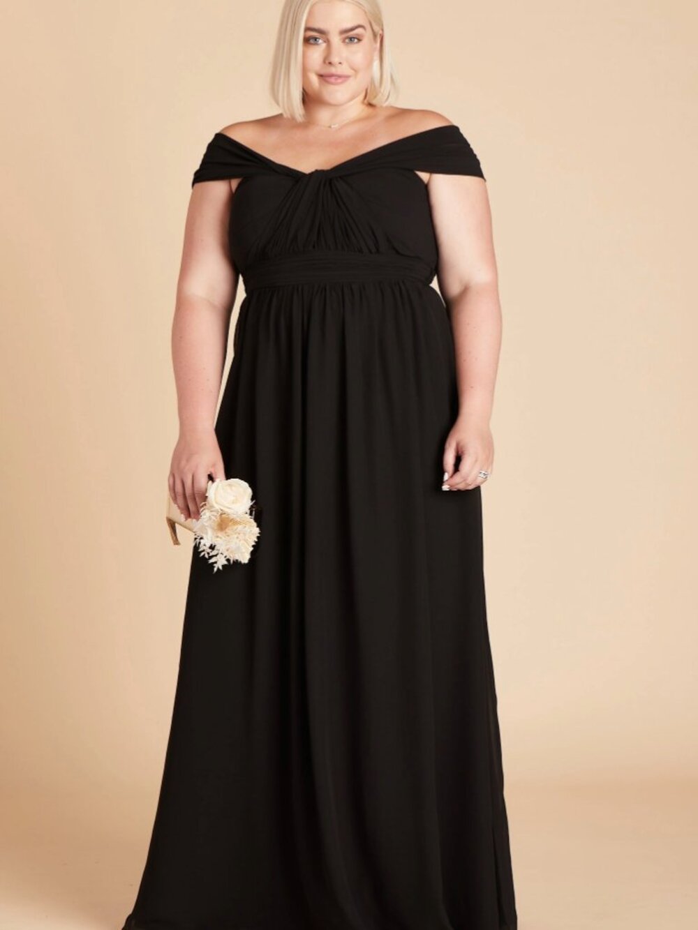 Birdy Grey Grace Multi Wear Way Chiffon Formal Gown Bridesmaid Dress Pockets NWT